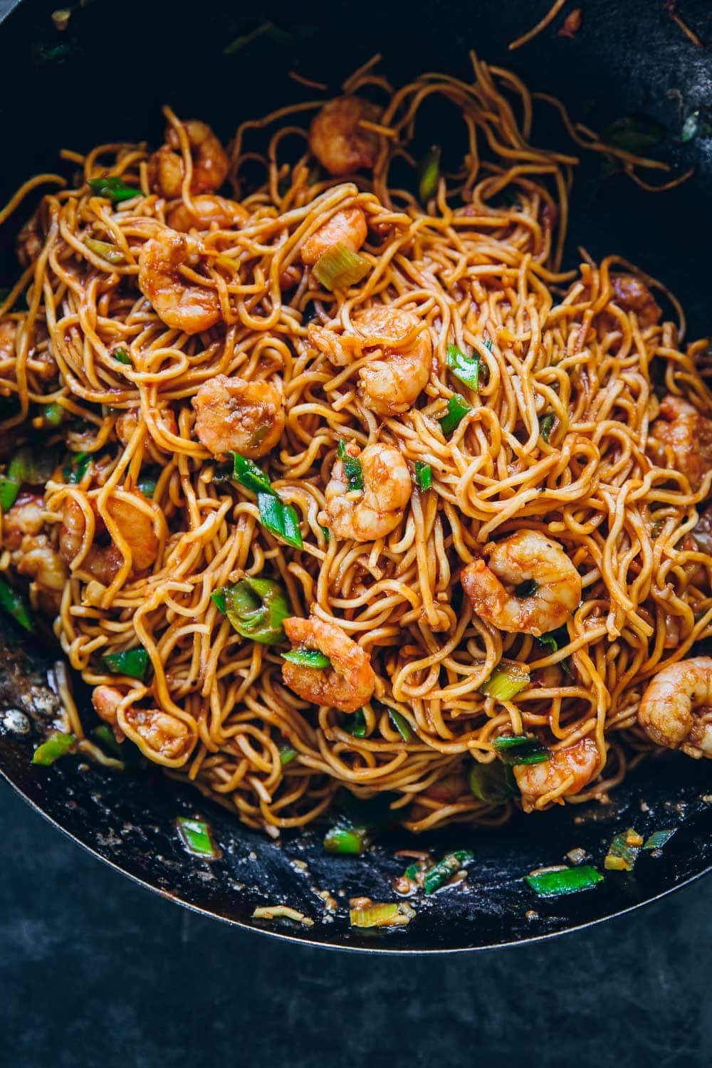 Chilli garlic prawn noodles